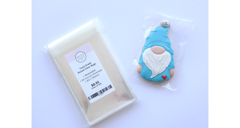 Food grade reseal clear cookie bags 40 microns- 90mm x 130mm (pack of 100)