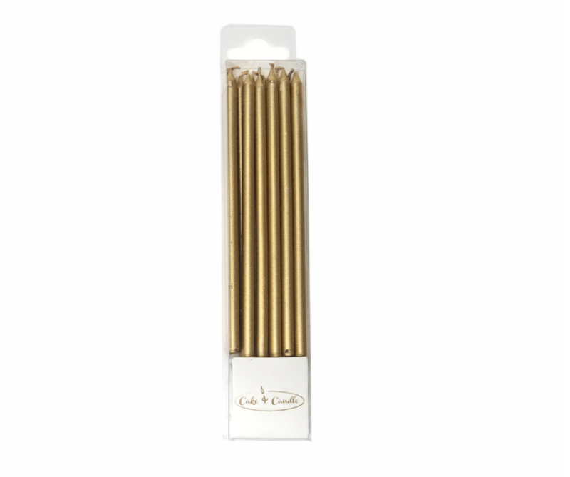 Tall Cake Candles Gold 12 pack - Image 2