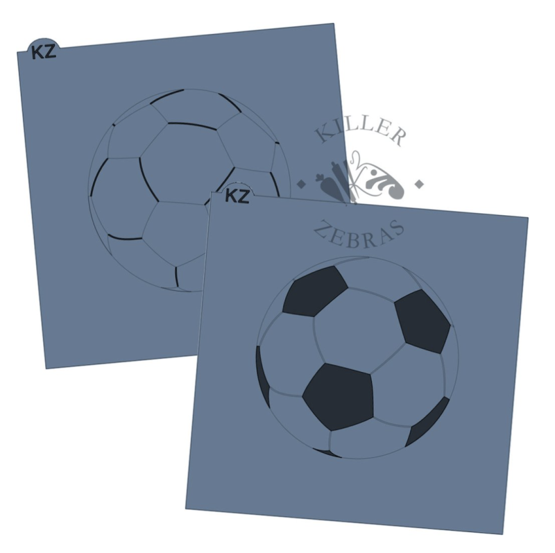 Killer Zebras - Soccer Ball 2 Part Stencil