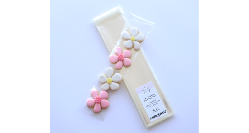 Extra Long Food Grade Clear Cookie Bags 40 microns - 75mm x 300mm (Pack 100)
