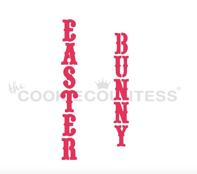 Cookie Countess 211 - Easter and Bunny Vertical Stencil