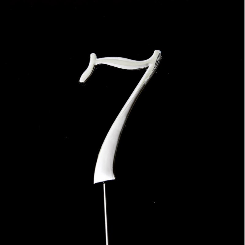 Silver Cake Topper - Number 7