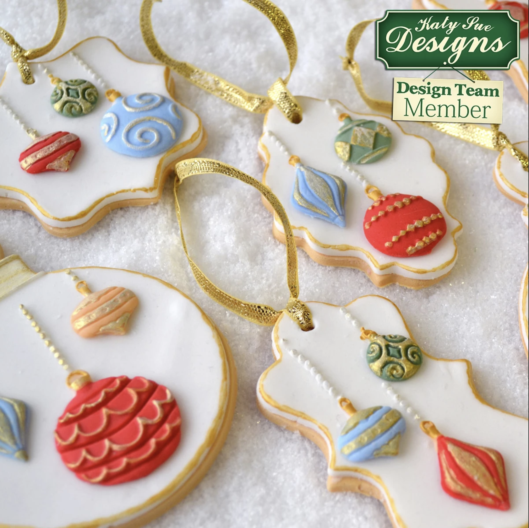 Katy Sue Silicone Mould Christmas Baubles Miss Biscuit