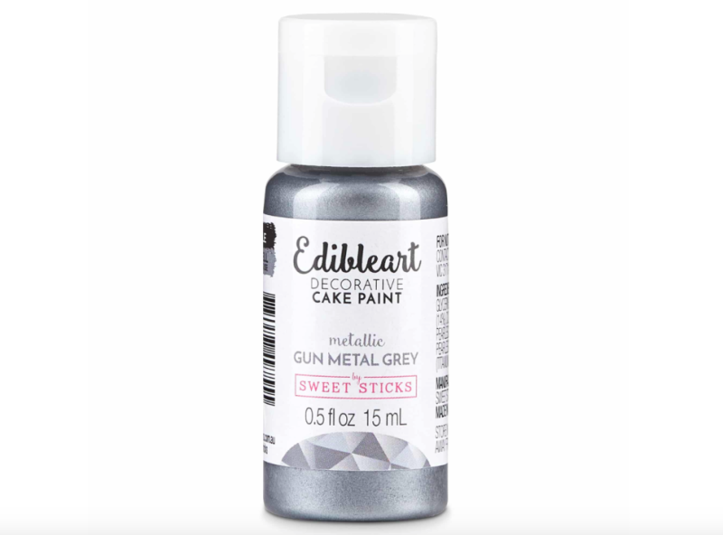 Gun Metal Grey Metallic Edible Art Paint 15ml