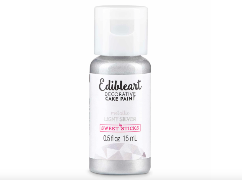 Light Silver Metallic Edible Art Paint 15ml