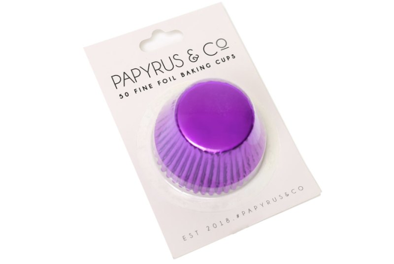 Purple Foil Baking Cups / Cupcake Cases - 50mm Base