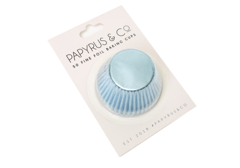 Pastel Blue Foil Baking Cups / Cupcake Cases Pk 50