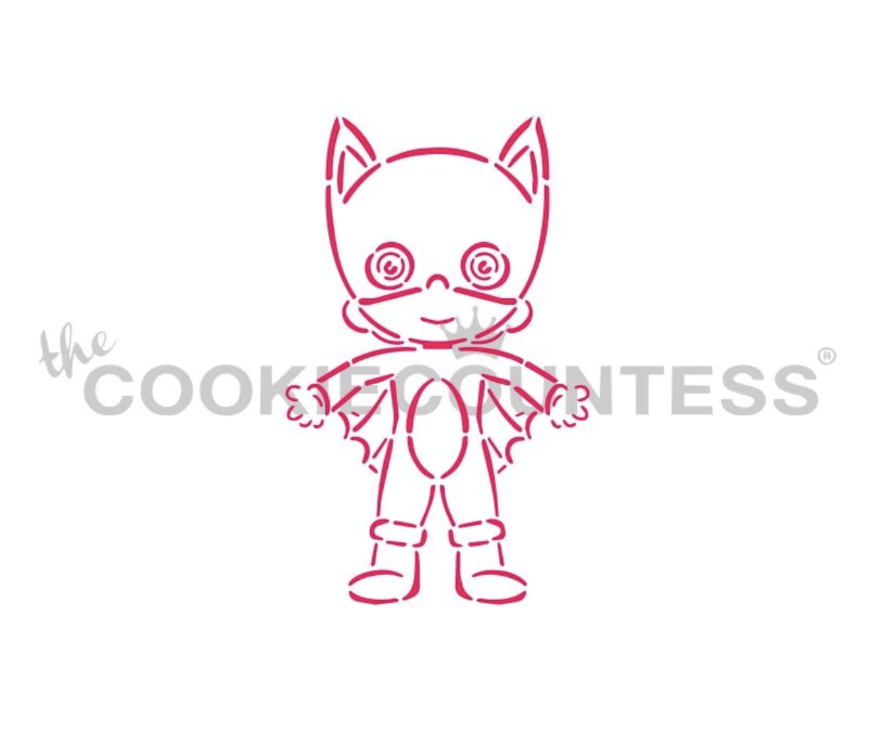 Cookie Countess 277 - Bat Girl Costume PYO Stencil - Miss Biscuit Cookie Countess 277 - Bat Girl Costume PYO Stencil - Miss Biscuit