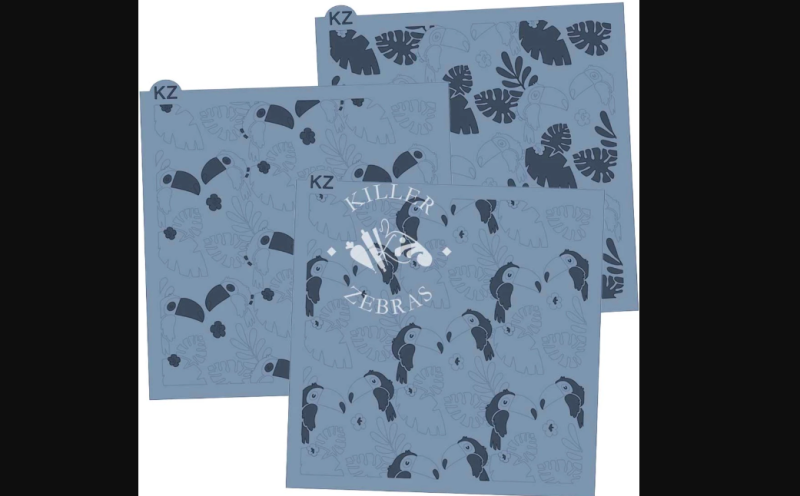 Killer Zebras Toucans 3 Part Stencil - Image 5