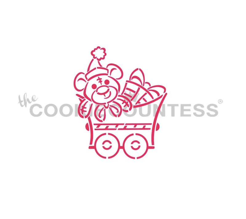 Cookie Countess 287 - Drawn with Character Christmas Train - Teddy Bear Car