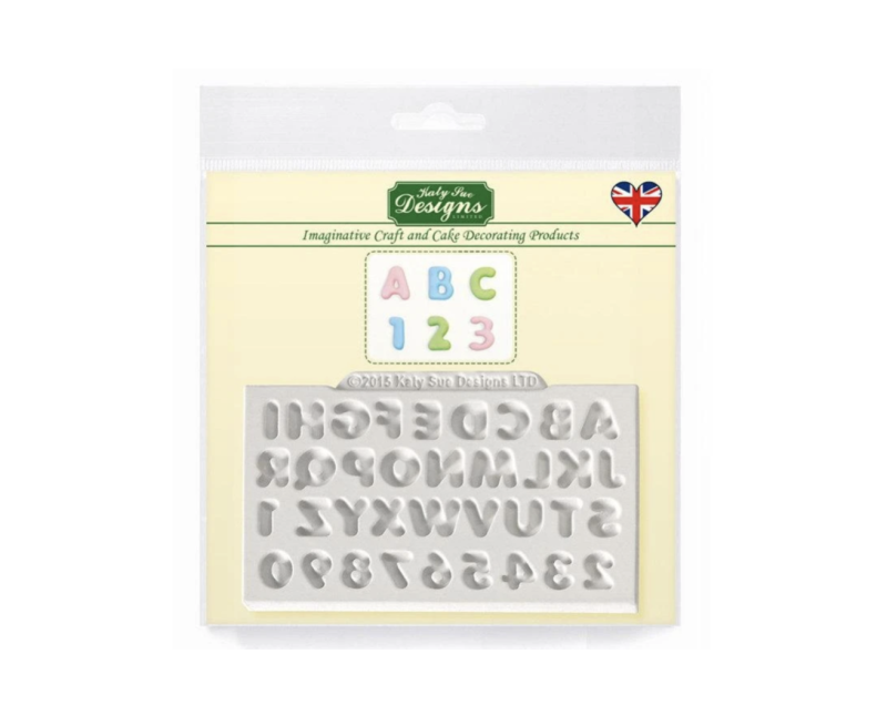 Mini Domed Alphabet and Numbers Silicone Mould by Katy Sue