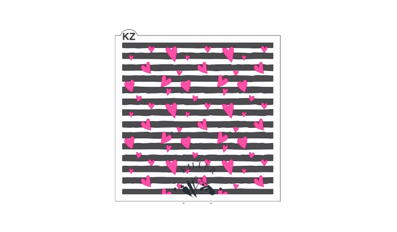 Killer Zebras - Hearts and Stripes 2 Part Stencil