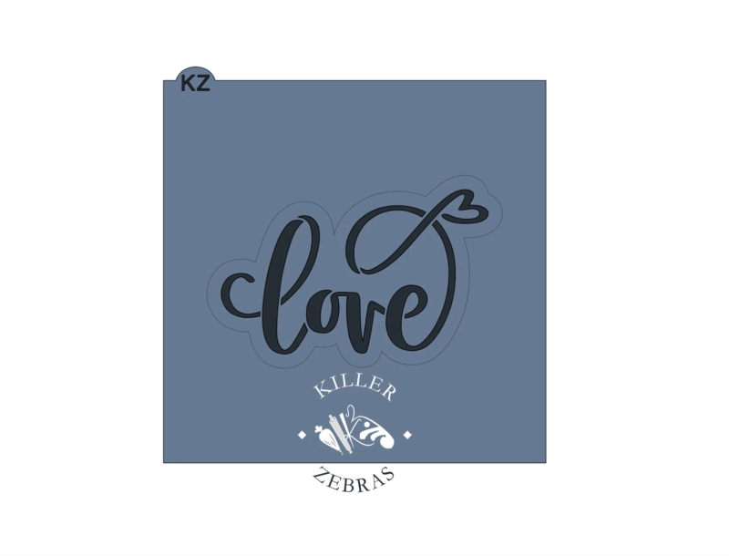 Love Hand Lettered Cutter with Stencil set by Killer Zebras - Image 2