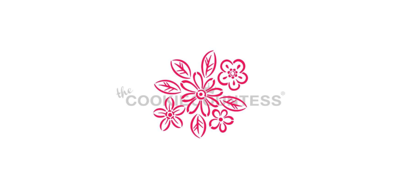 Cookie Countess 343 - Graphic Flowers PYO Stencil
