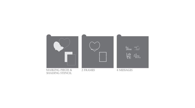 Love Letter Message and Frame Stencil Set by Julia Usher