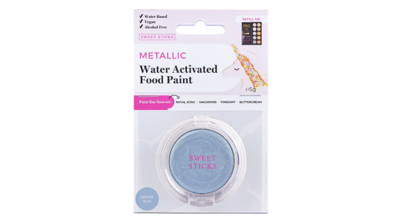 Metallic Winter Blue Water Activated Food Paint by Sweet Sticks