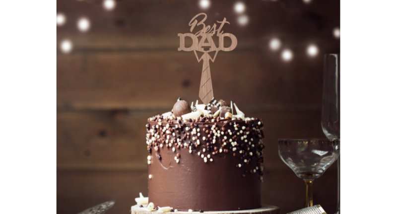 Bamboo Cake Topper - Best Dad Tie