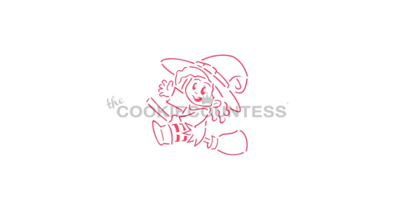 Cookie Countess 392 - Cute Witch on a Broom PYO Stencil