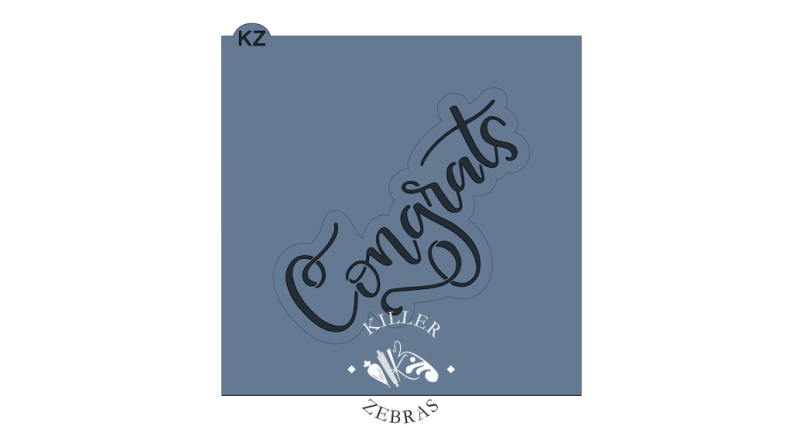 Congrats Hand Lettered Cutter with Stencil Set
