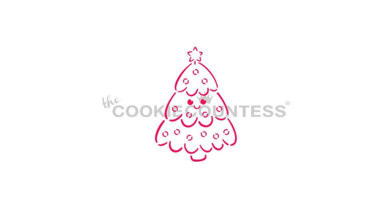 Cookie Countess 407 - Smiling Christmas Tree PYO Stencil