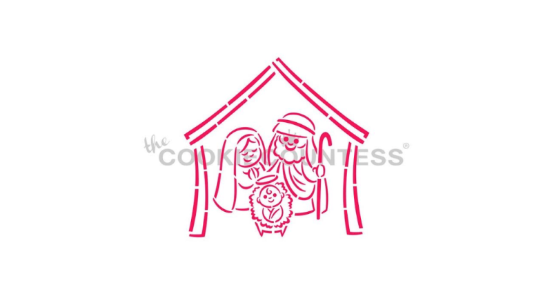 Cookie Countess 408 - Christmas Manger PYO 4 Piece Stencil - Image 3