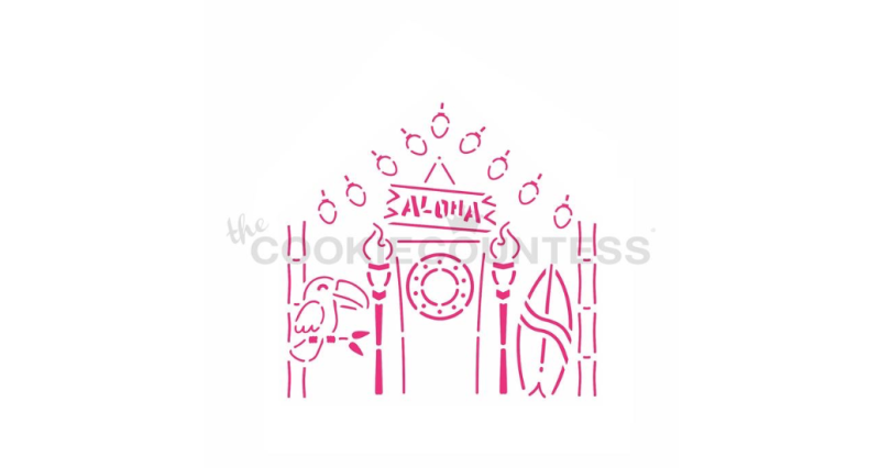 Cookie Countess 409 - Tiki House PYO 4 Piece Stencil - Image 5