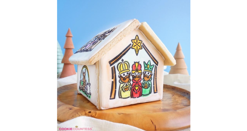 Cookie Countess 408 - Christmas Manger PYO 4 Piece Stencil - Image 2