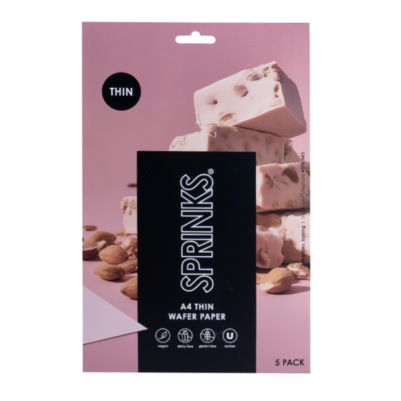 Sprinks rectangular Wafer Paper (Thin) Pack of 5