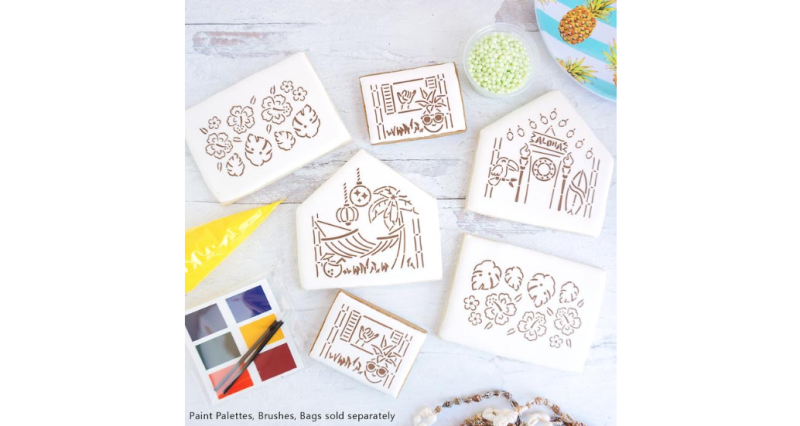 Cookie Countess 409 - Tiki House PYO 4 Piece Stencil - Image 3