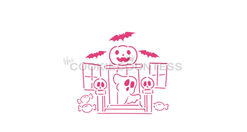 Cookie Countess 416 - Spooky Shack PYO 4 Piece Stencil - Image 2