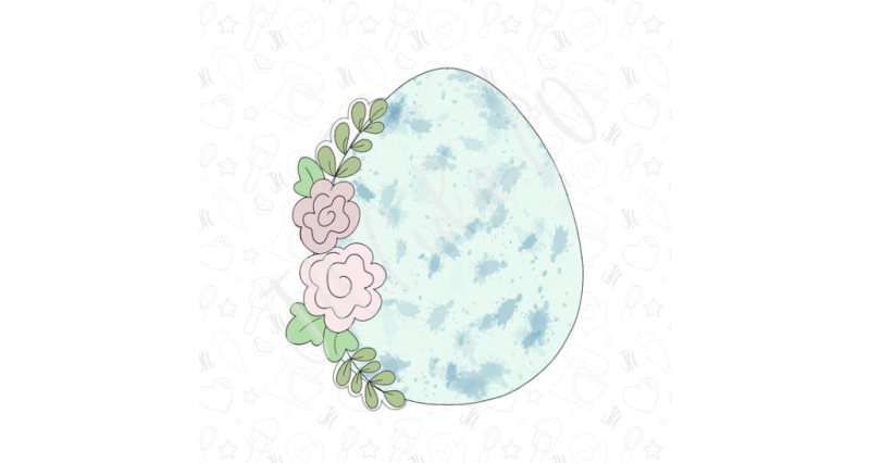 Floral Speckled Egg JH Cookie Co Cutter