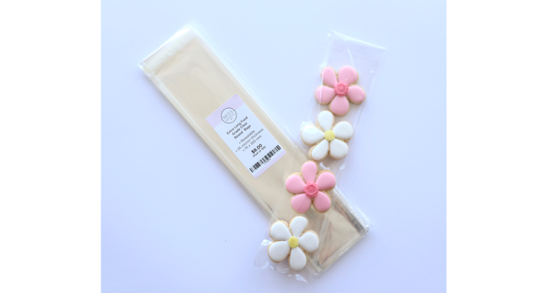 Extra Long Food Grade Clear Reseal Cookie Bags 35 microns - 75mm x 300mm (Pack 100)