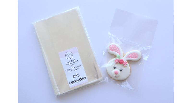 Food Grade Clear Non Reseal Cookie Bags 35 microns - 120mm x 200mm (Pack 100)