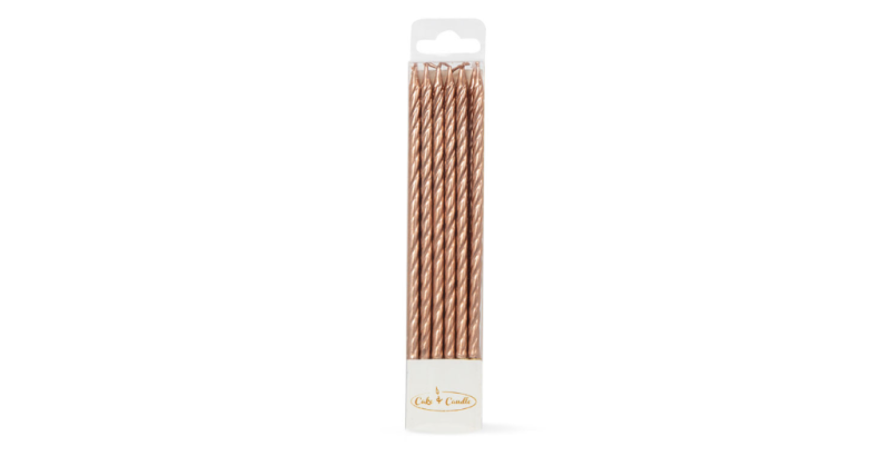 Gold Spiral Cake Candles (12 Pack)