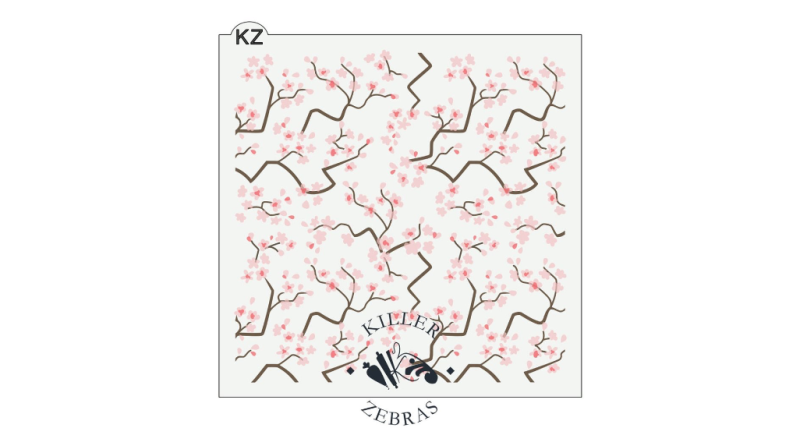 Killer Zebras - Cherry Blossom Grove 3 Part Stencil