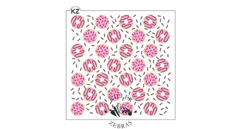 Killer Zebras - Donuts 3 Part Stencil