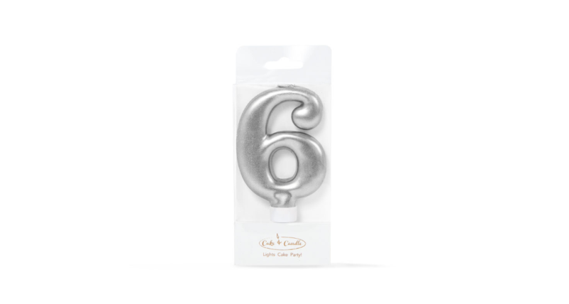 Silver Candle - Number 6