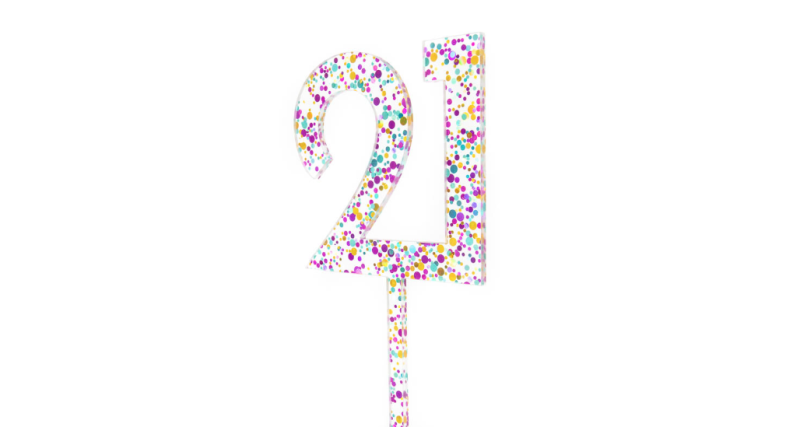 Glitter Number 21 Cake Topper - Image 2