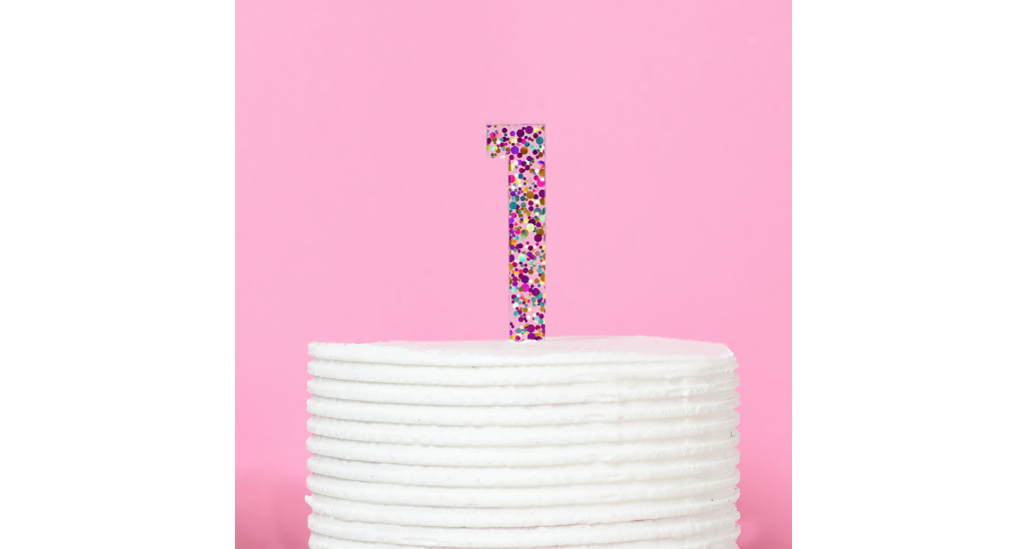 Glitter Number 1 Cake Topper - Miss Biscuit