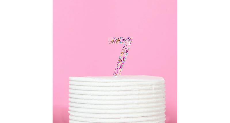 Glitter Number 7 Cake Topper