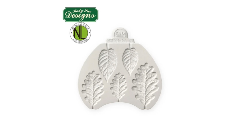 Blackberry and Oak Leaves Silicone Mould by Katy Sue