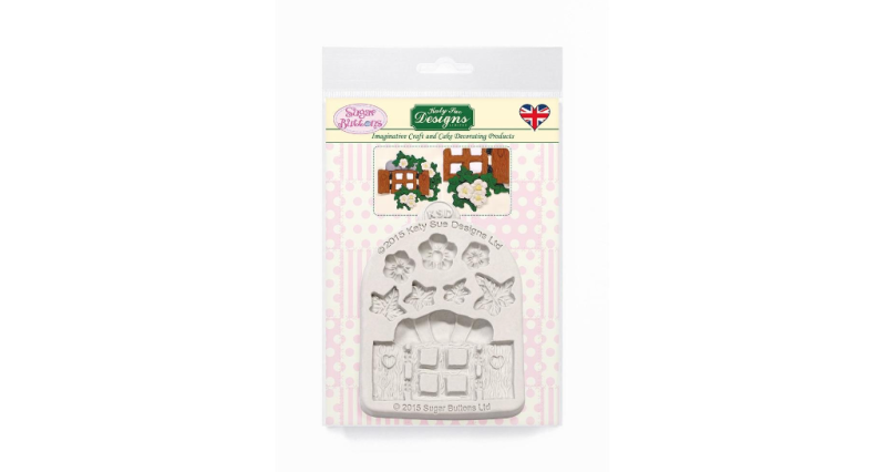 Sugar Buttons Enchanted Window & Flowers Silicone Mould by Katy Sue