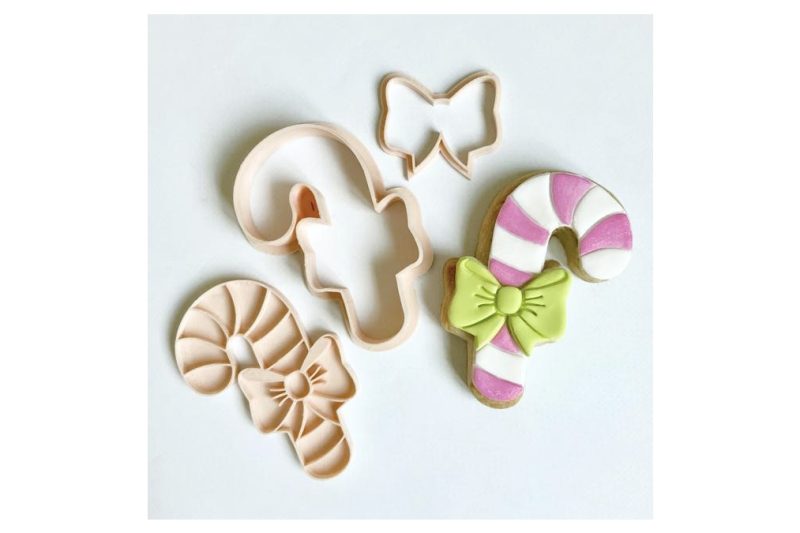 Mini Candy Cane Embosser and Cookie Cutter - Little Biskut