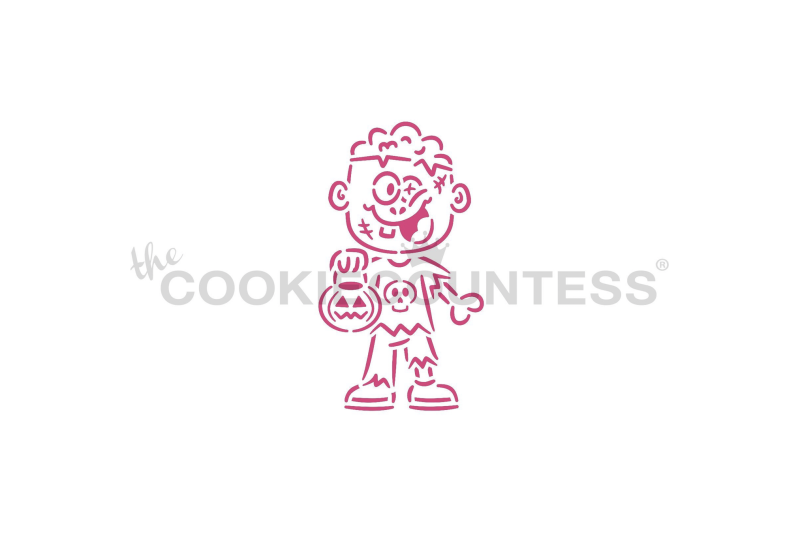 Cookie Countess 446 - Trick or Treat Zombie PYO Stencil