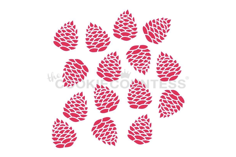 Cookie Countess 456 - Pine Cones Background Stencil