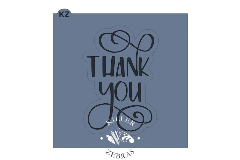Thank You Hand Lettered (1) Cutter with Stencil by Killer Zebras - Image 2
