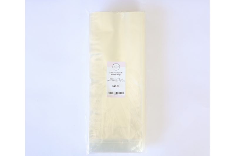 Clear Food Grade Gusset Bags 380mm x 140mm (pack of 50)