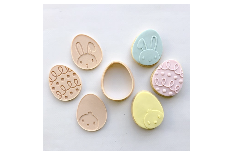 Mini Easter Egg Embosser and Cookie Cutter Set - Little Biskut