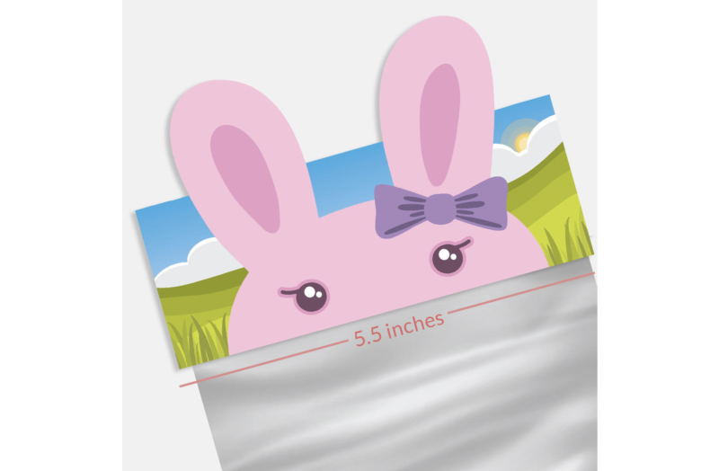 Cookie Countess Bag Topper - Funny Face Pink Bunny (50 Pack) - Image 2