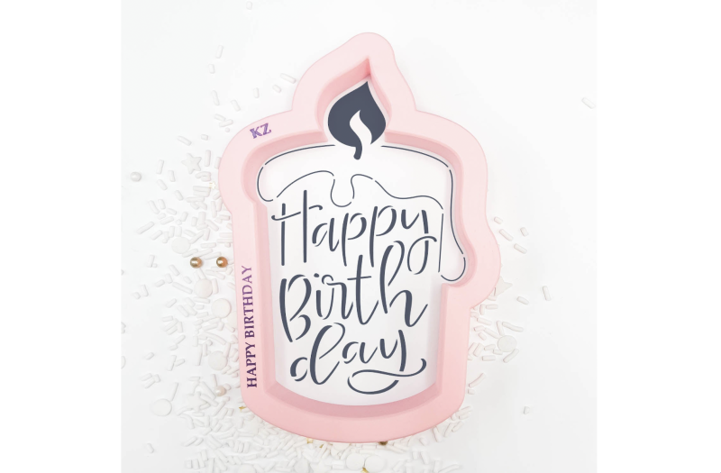 Happy Birthday Candle Cutter with Stencil by Killer Zebras